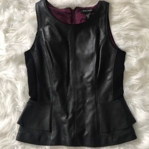 NWOT Black Leather Sleeveless Top